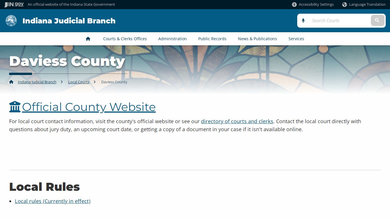 Indiana Judicial Branch: Daviess County - Courts